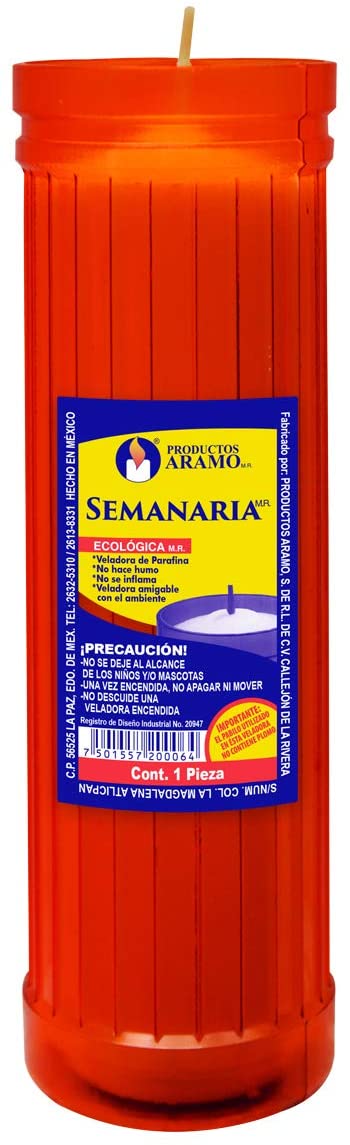 VELADORA SEMANARIA COLORES